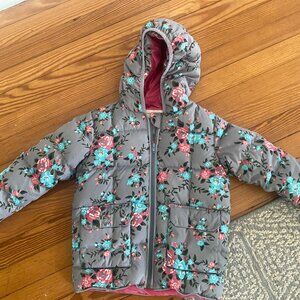 Hanna Andersson floral puffy coat, size 5T